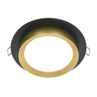 Встраиваемый светильник Downlight Hoop, 1xGX53 Черный с Золотом (Maytoni Technical, DL086-GX53-RD-BG)