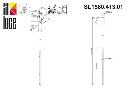 SL1580.413.01 Светильник подвесной ST-Luce Черный/Белый LED 1*11W 3200K RALIO