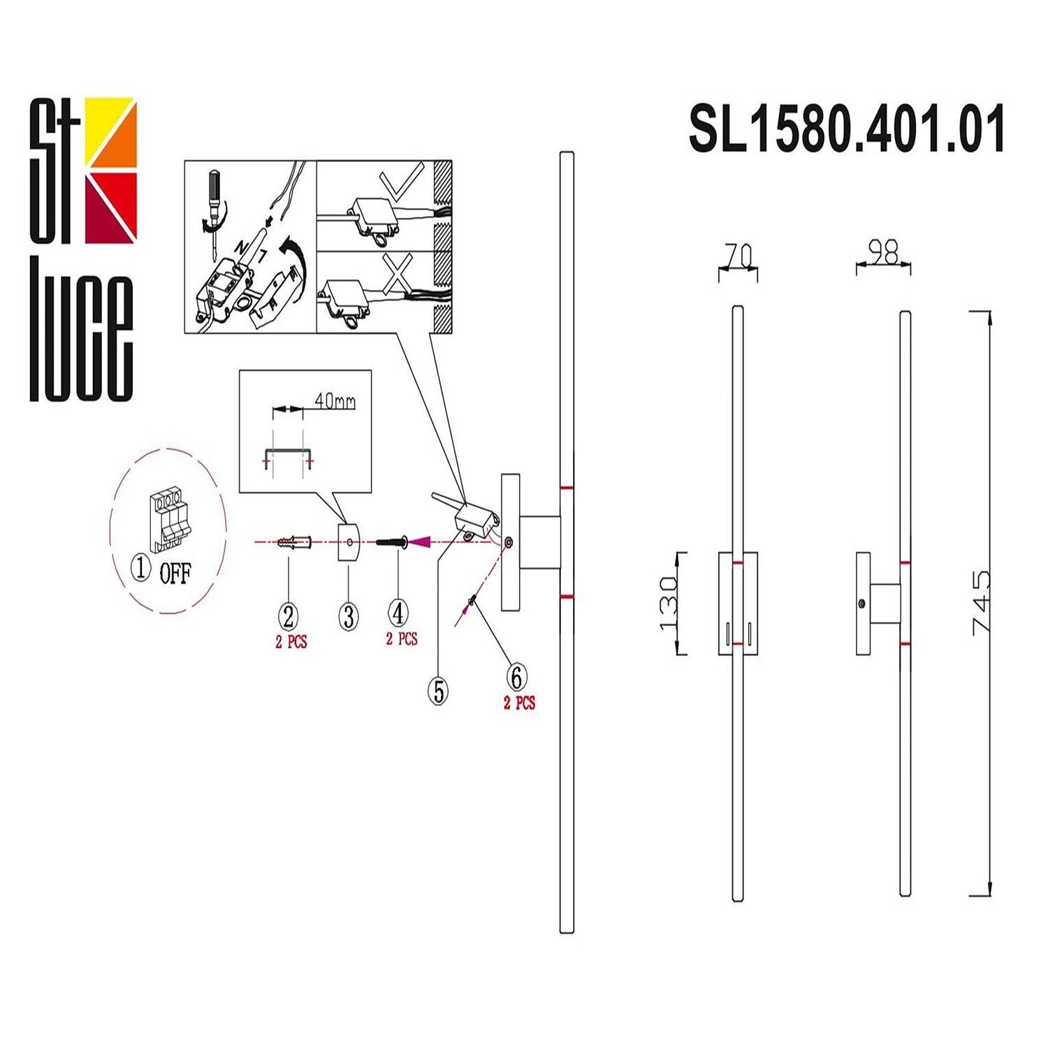 Светильник настенный RALIO, LED, 3200K, 12W, Черный (ST LUCE, SL1580.401.01) - Amppa.ru