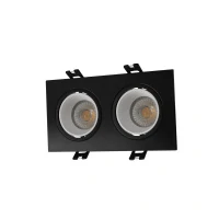 DK3072-BK+WH Встраиваемый светильник, IP 20, 10 Вт, GU5.3, LED, черный/белый, пластик