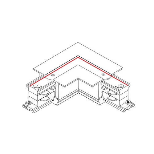 Коннектор для трехфазной трековой системы L-образный левый Nowodvorski Ctls Power White 8684