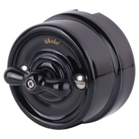 W5620008/ Электроустановочные изделия - Выключатель на 4 положения двухклавишный (черный) Ретро