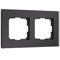 W0023108/ Электроустановочные изделия - Рамка на 2 поста Senso (черный, стекло soft-touch)
