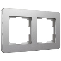 W0022606/ Электроустановочные изделия Рамка на 2 поста Platinum (алюминий)